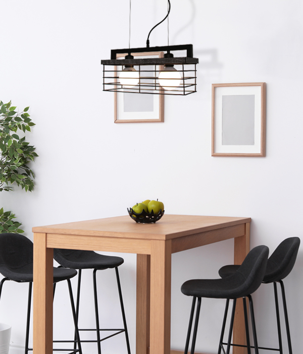 블랙라인 2등 펜던트조명, 인테리어 식탁등